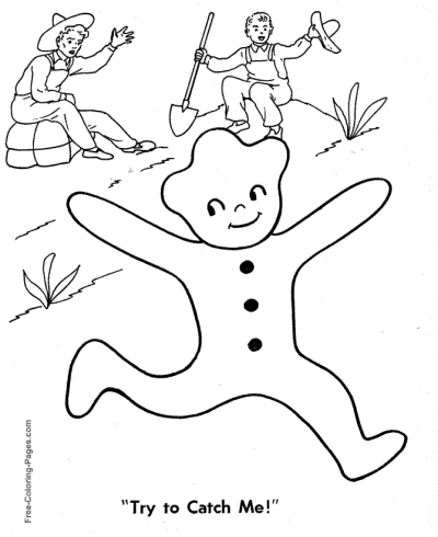 Free Gingerbread Man coloring pages