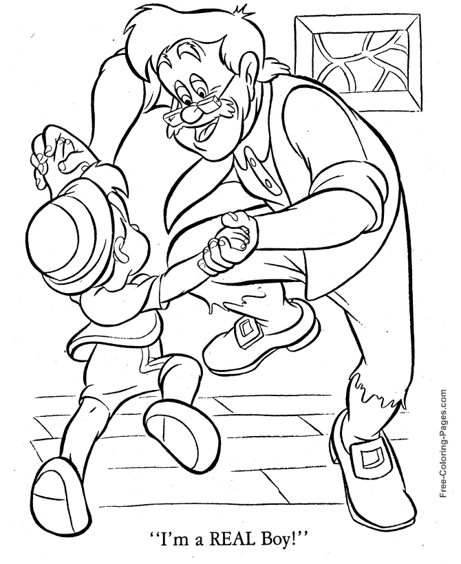 Pinocchio coloring page Real Boy