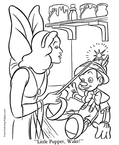 Pinocchio coloring pages The Good Fairy