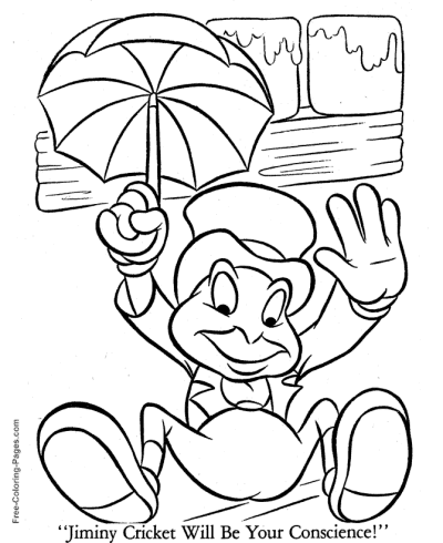 Pinocchio and Jiminy Cricket coloring pages