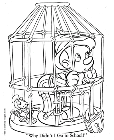 Not at School Pinocchio coloring pages