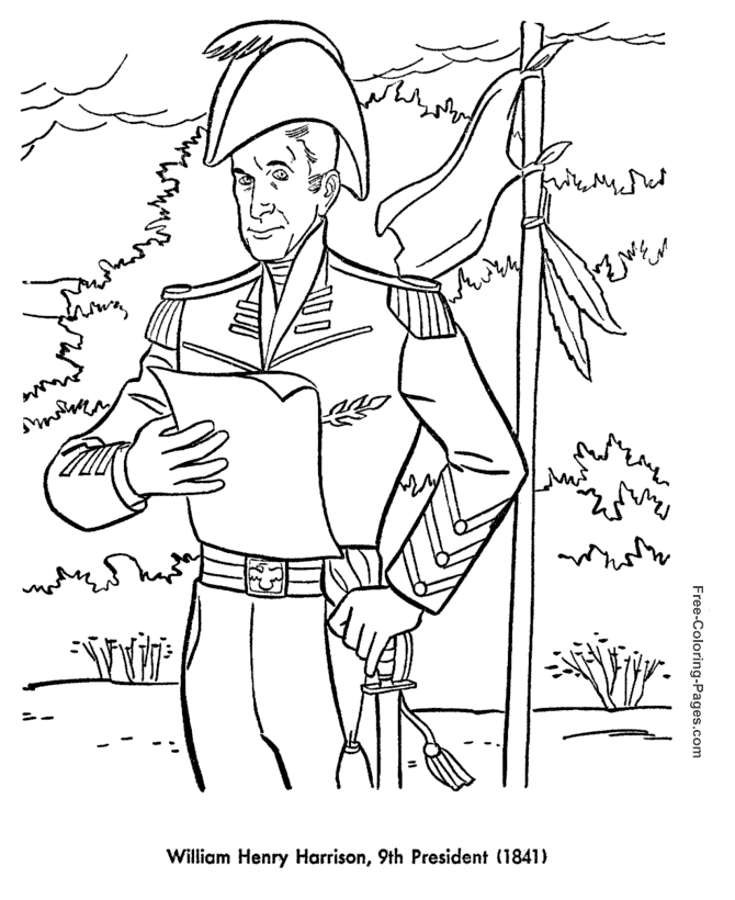 William Henry Harrison coloring page