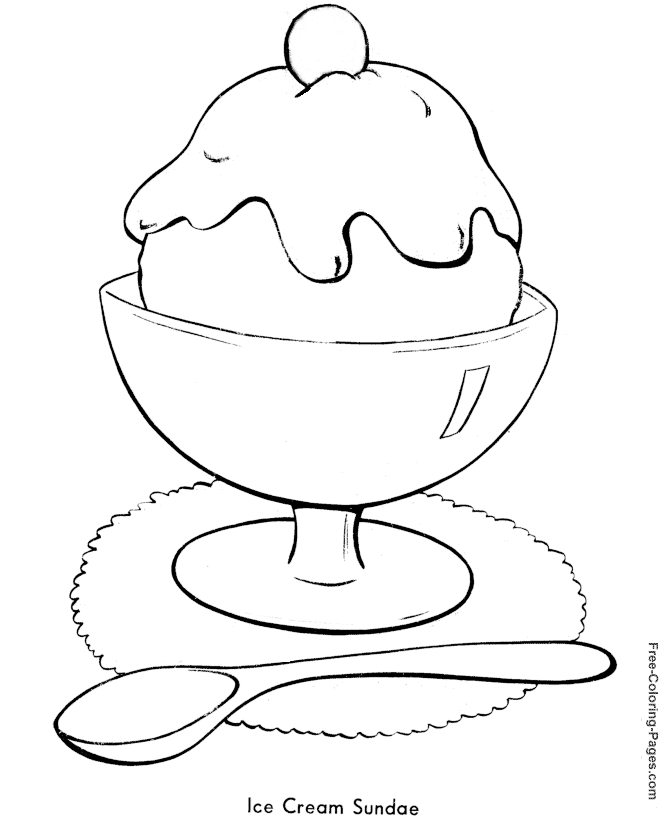 Summer Coloring Pages Ice Cream Sundae 13