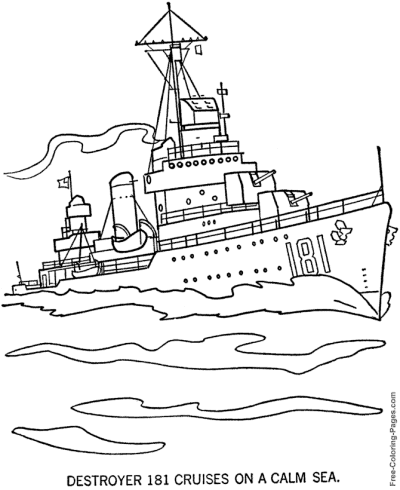 Armed Forces battleship coloring page