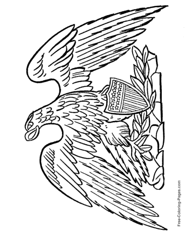 Free printable American eagle symbol coloring page