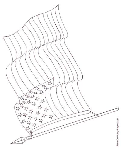 Free american flag coloring page
