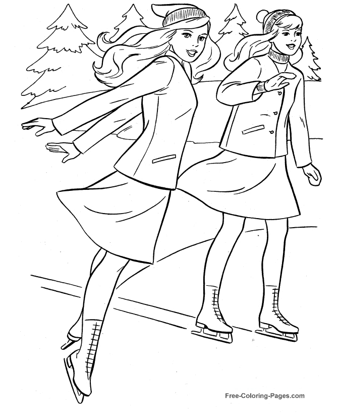 ice skates coloring pages