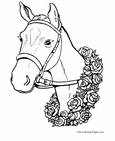 hard coloring pages of horses