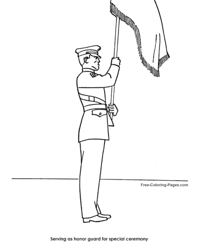 Honor Guard Memorial Day coloring pages