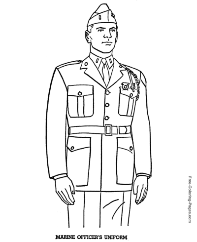 Marine Officer Memorial Day coloring pages