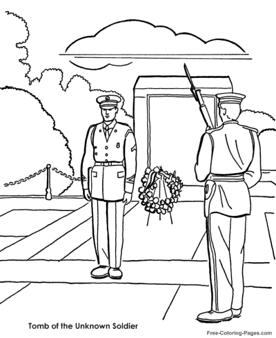 Tomb of the Unknown soldier coloring page