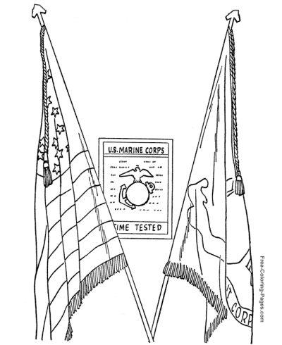Free Memorial Day coloring page US Marines
