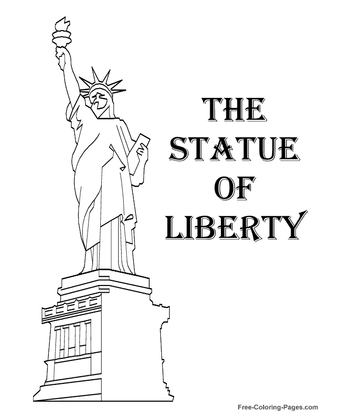 Statue of Liberty patriotic coloring page