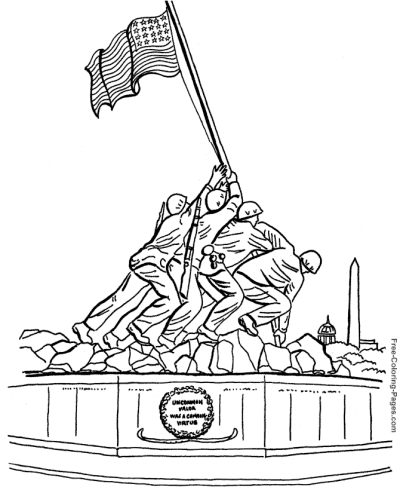 Free Iwo Jima patriotic coloring page