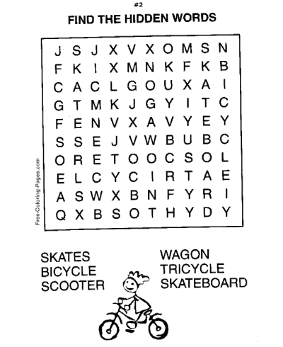 free coloring pages word search